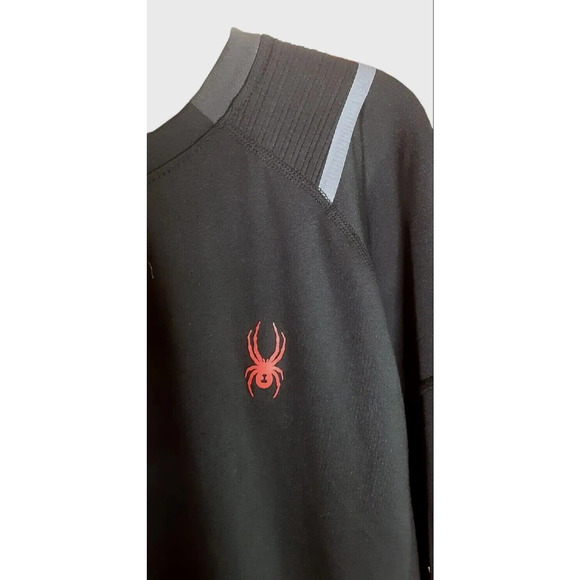 Womens Activewear Top Shirt Top Spyder Proweb Pullover Black Stretch Long Sleeve - Picture 3 of 5